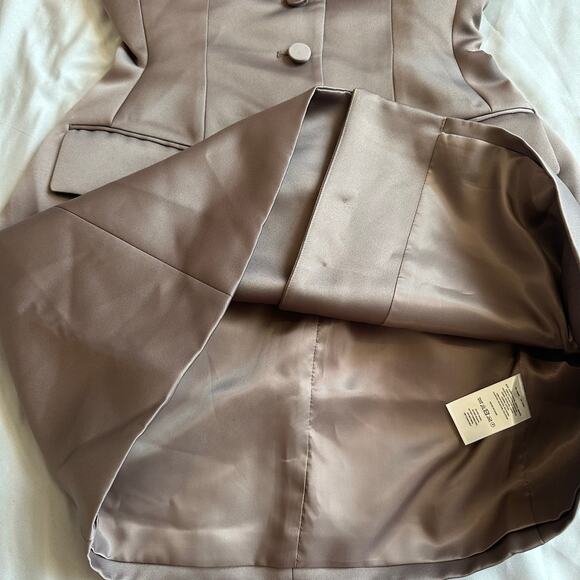 Anthropologie Mare Mare Taupe, Long Sleeve, Button Front Mini Dress NWT- 2XS - Picture 12 of 12